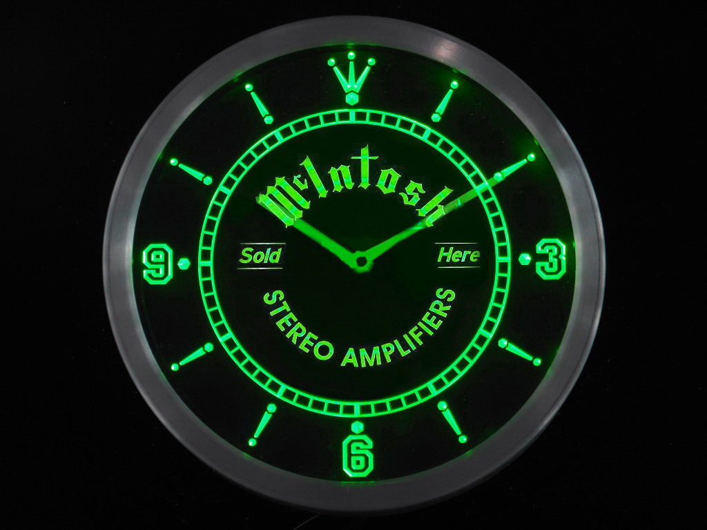 A McIntosh Amplifiers Led Neon Round Clock